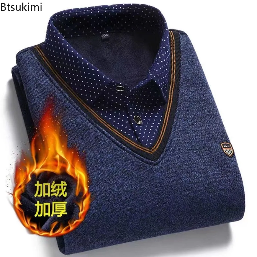 Men's Wool Shirt-Neck Sweater