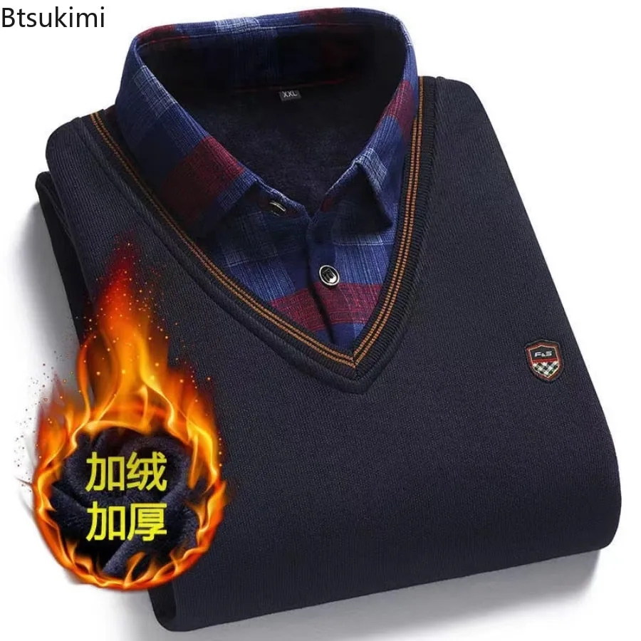 Men's Wool Shirt-Neck Sweater