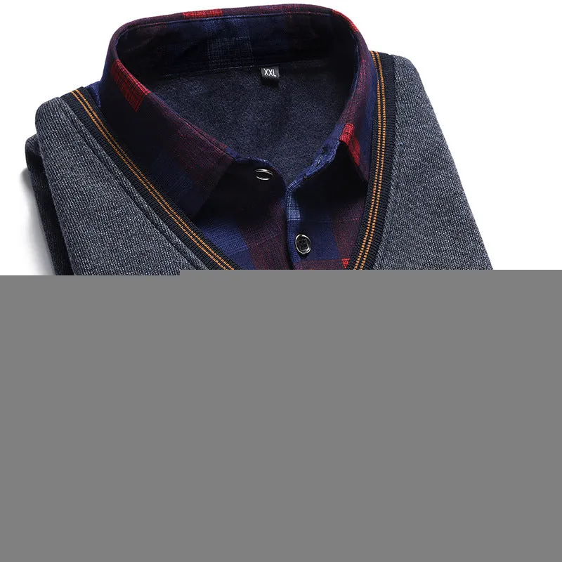 Men's Wool Shirt-Neck Sweater