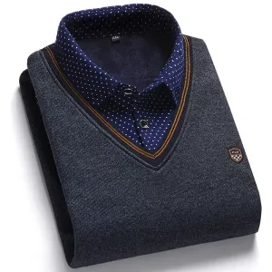 Men's Wool Shirt-Neck Sweater