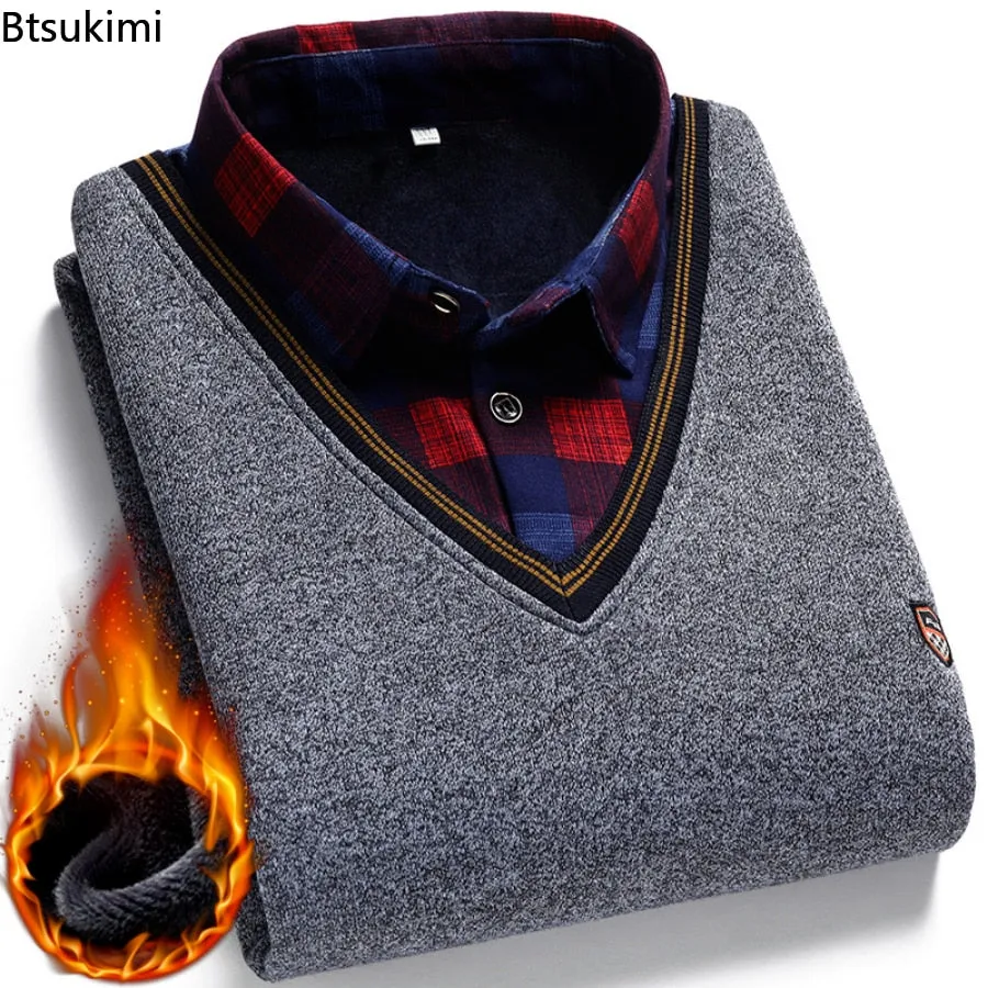 Men's Wool Shirt-Neck Sweater