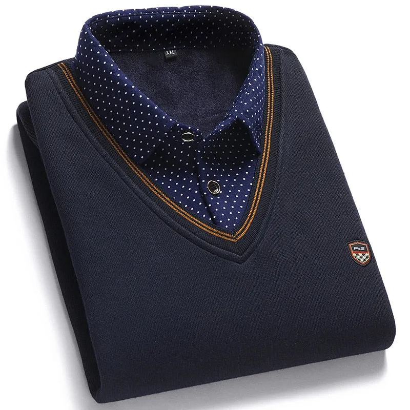 Men's Wool Shirt-Neck Sweater