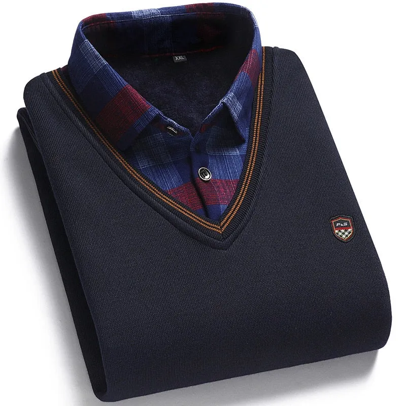Men's Wool Shirt-Neck Sweater