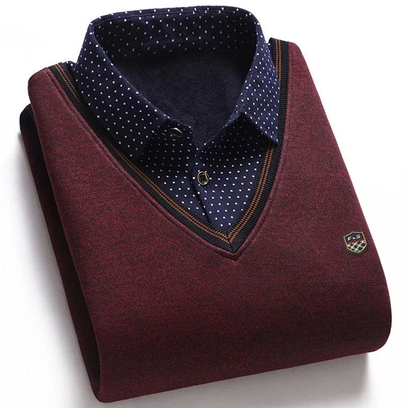 Men's Wool Shirt-Neck Sweater