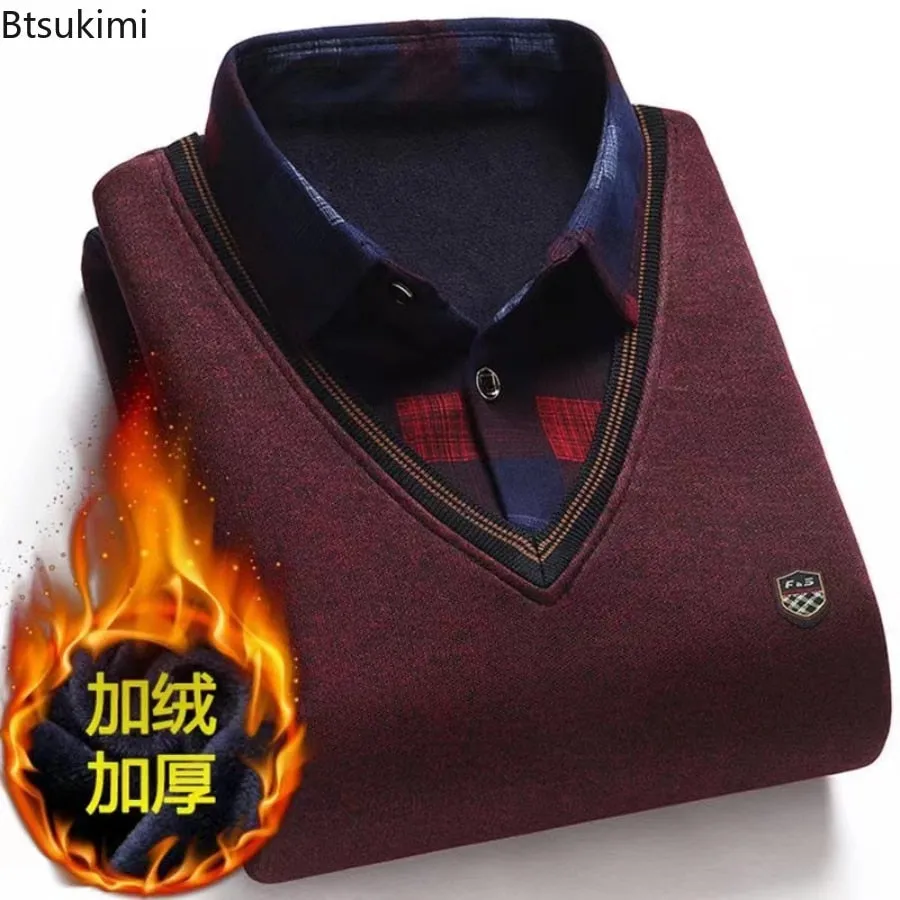 Men's Wool Shirt-Neck Sweater
