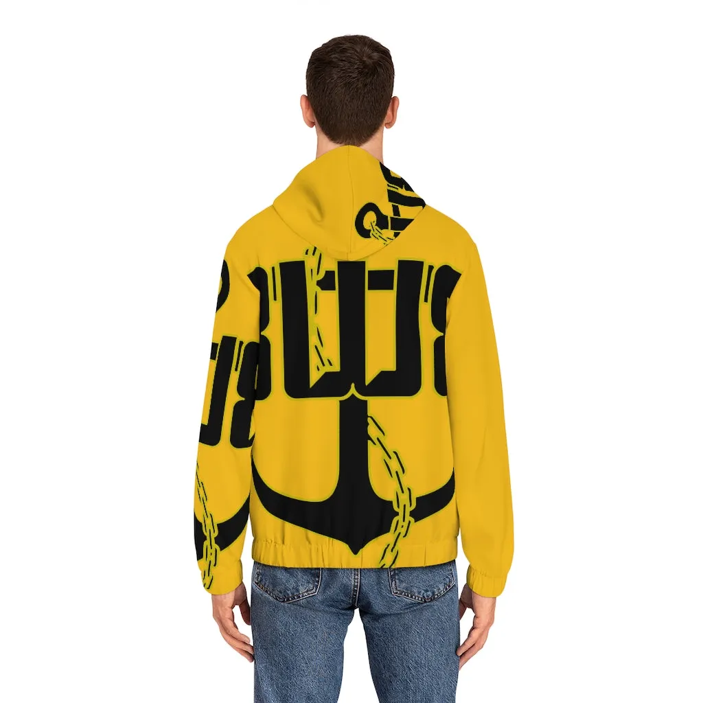 Men's Yellow Full-Zip Hoodie