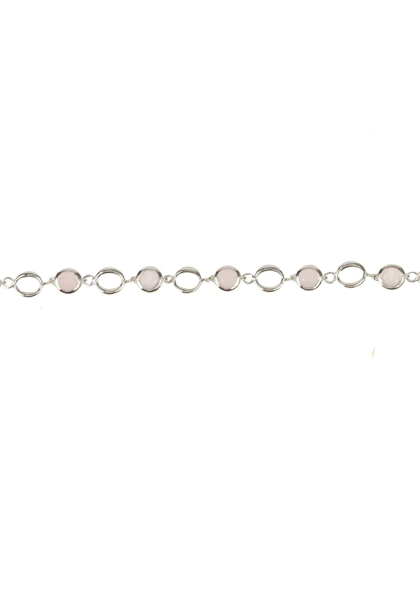 Milan Link Gemstone Bracelet Silver Rose Quartz