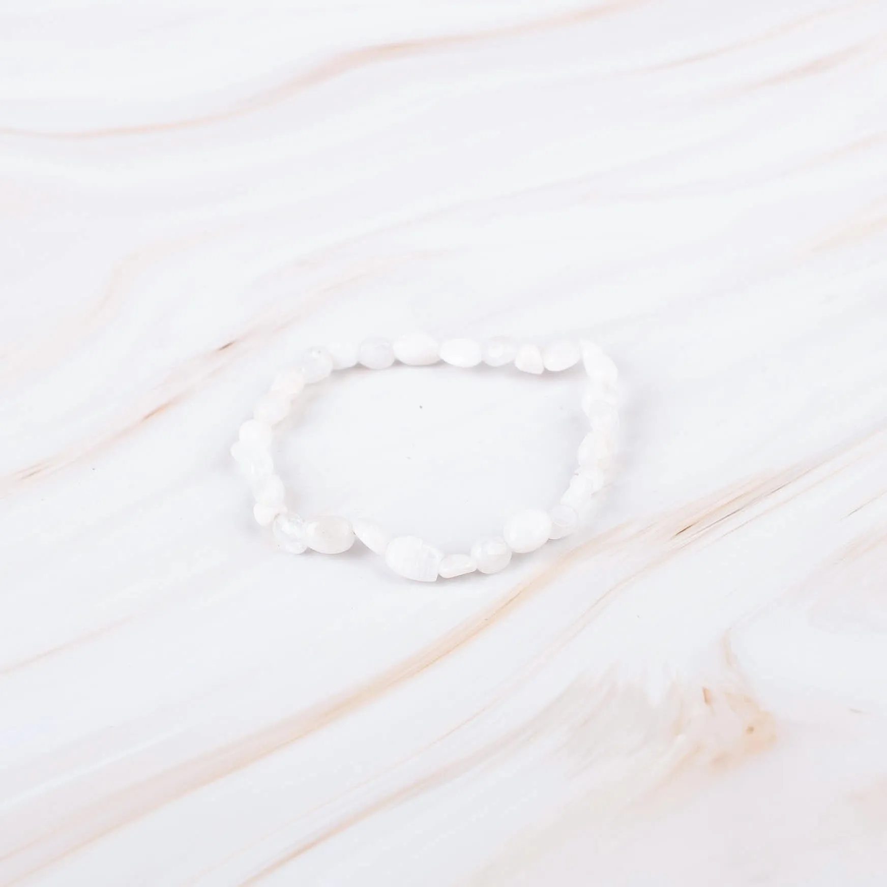 Moonstone Pebble Beaded Bracelet