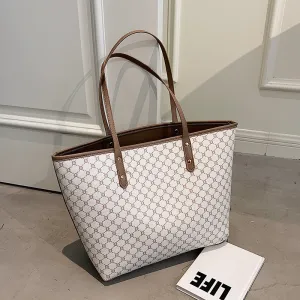 New Trends Brand Large Design Striped Print Bucket Tote Bag