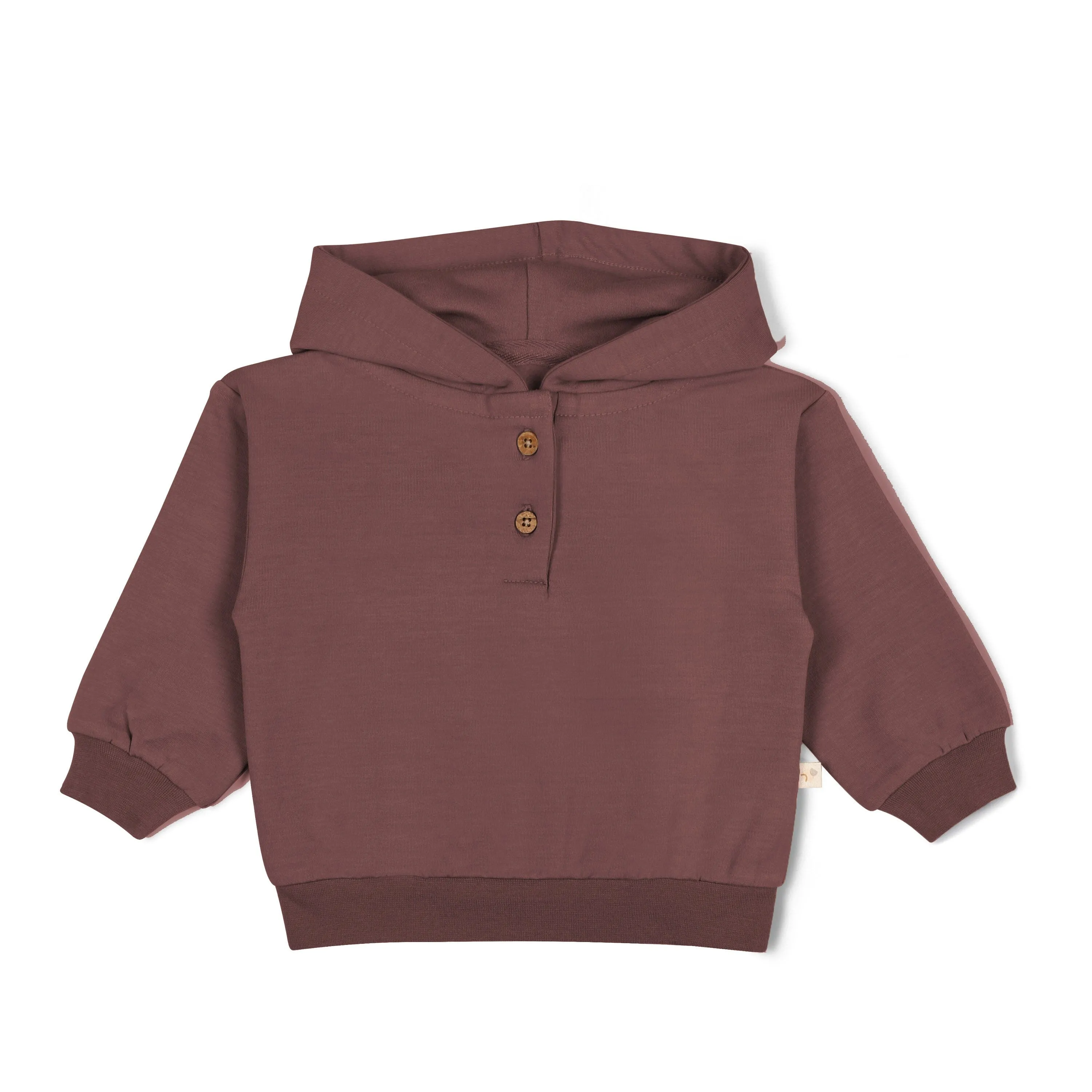Organic Fleece Henley Hoodie | Plum