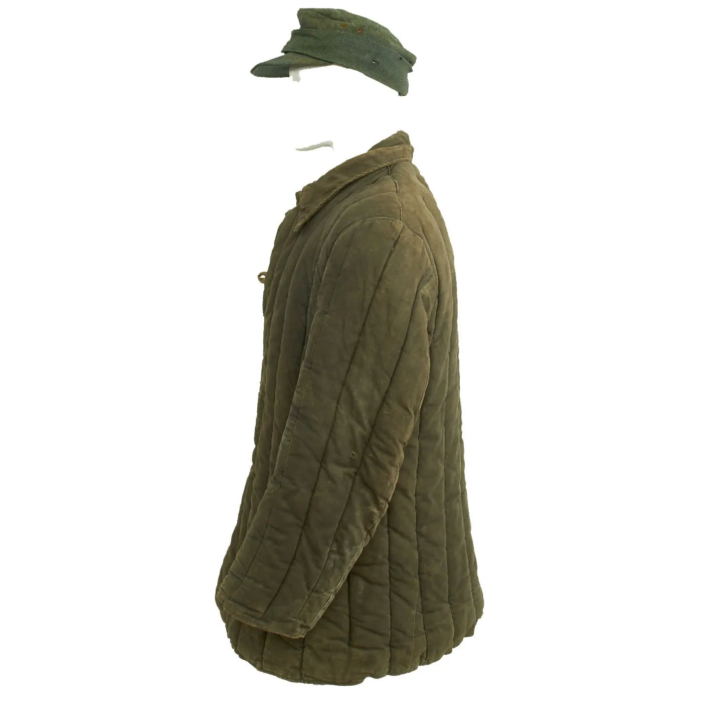 Original German WWII POW Telogreika Soviet Padded Jacket and M43 Hat