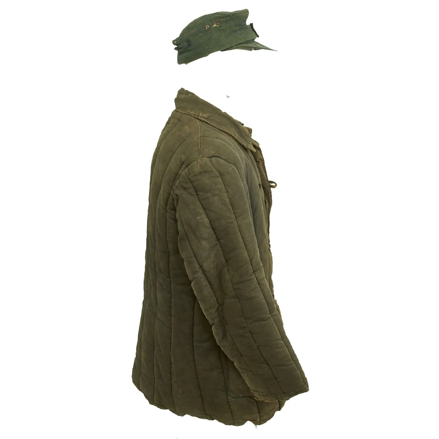 Original German WWII POW Telogreika Soviet Padded Jacket and M43 Hat
