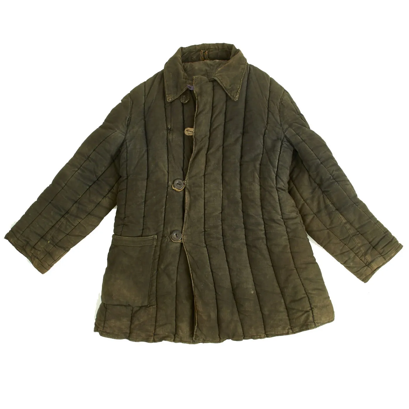 Original German WWII POW Telogreika Soviet Padded Jacket and M43 Hat