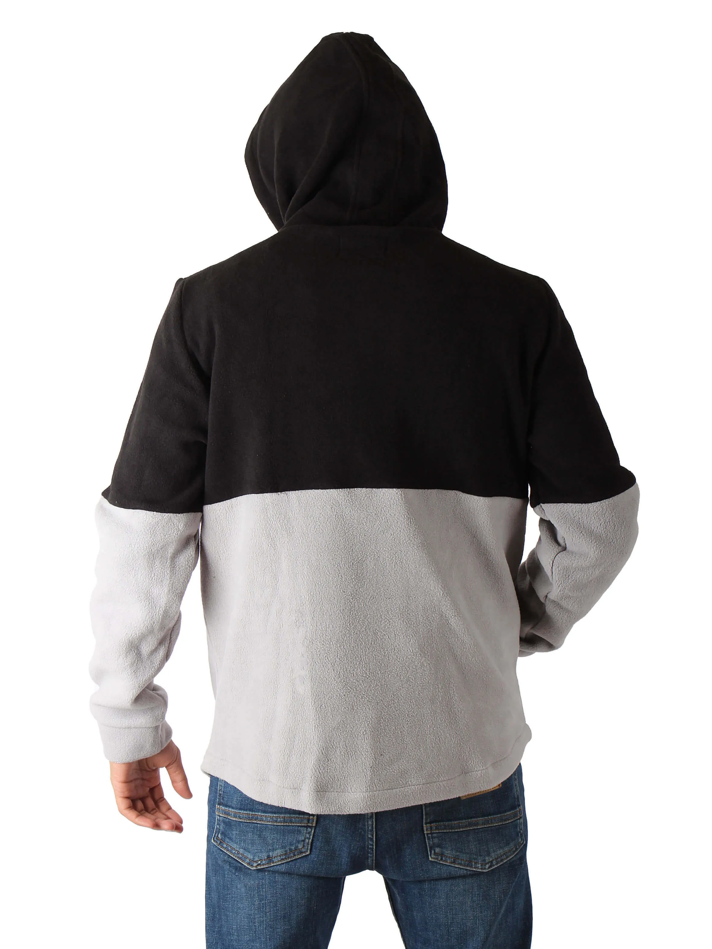 Polar Fleece Hoodie Shaped Hem - Men - Black