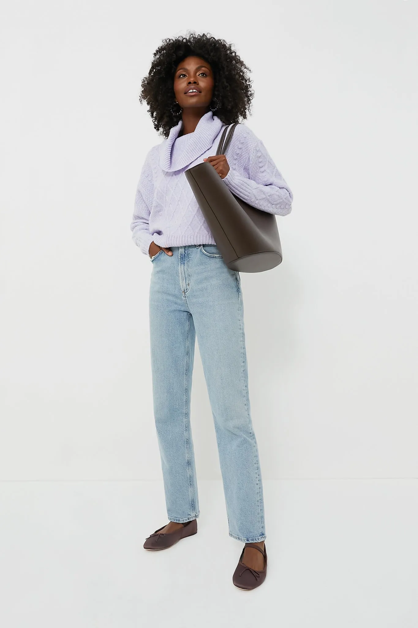 Purple Cotton Turtleneck