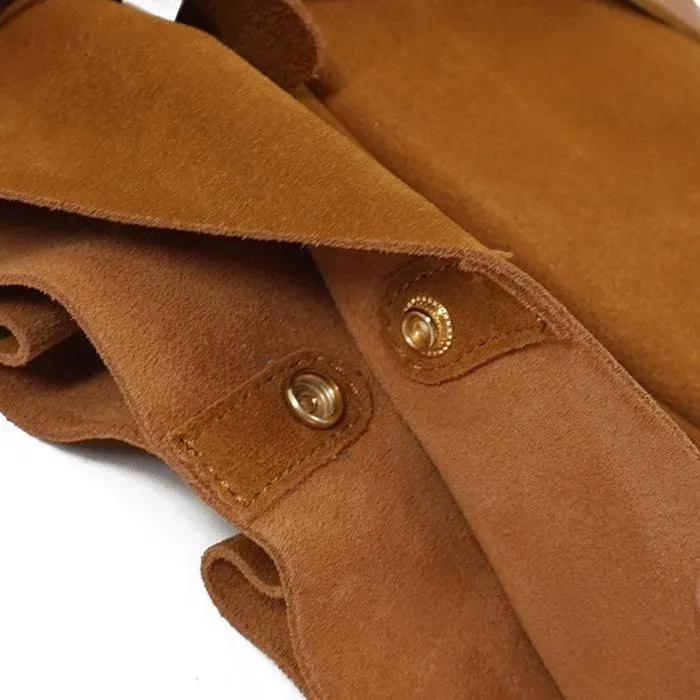 Real Leather Trendy Bucket Brown Nubuck Suede Over Shoulder Bag