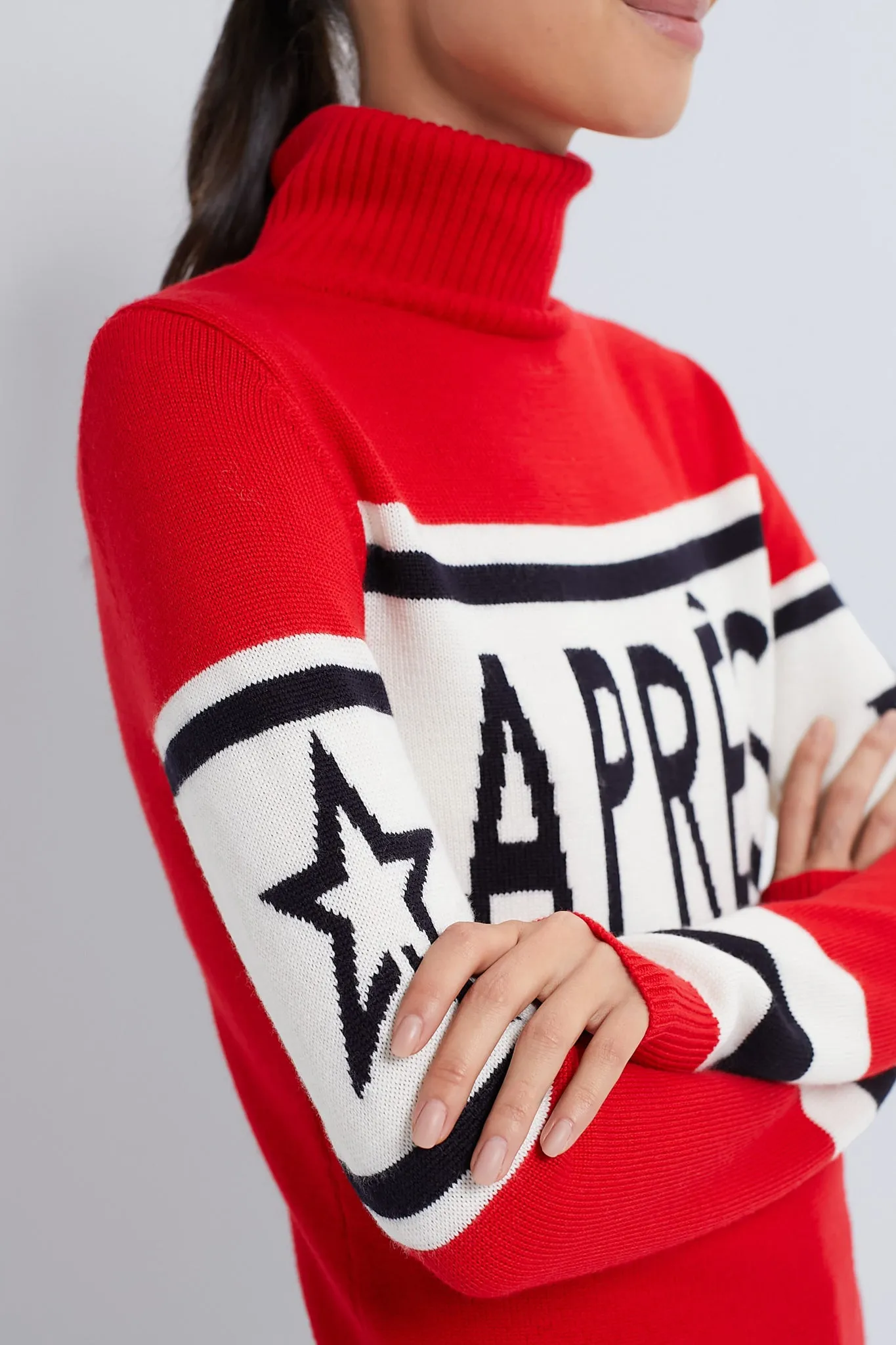 Red and Snow White Apres Sweater