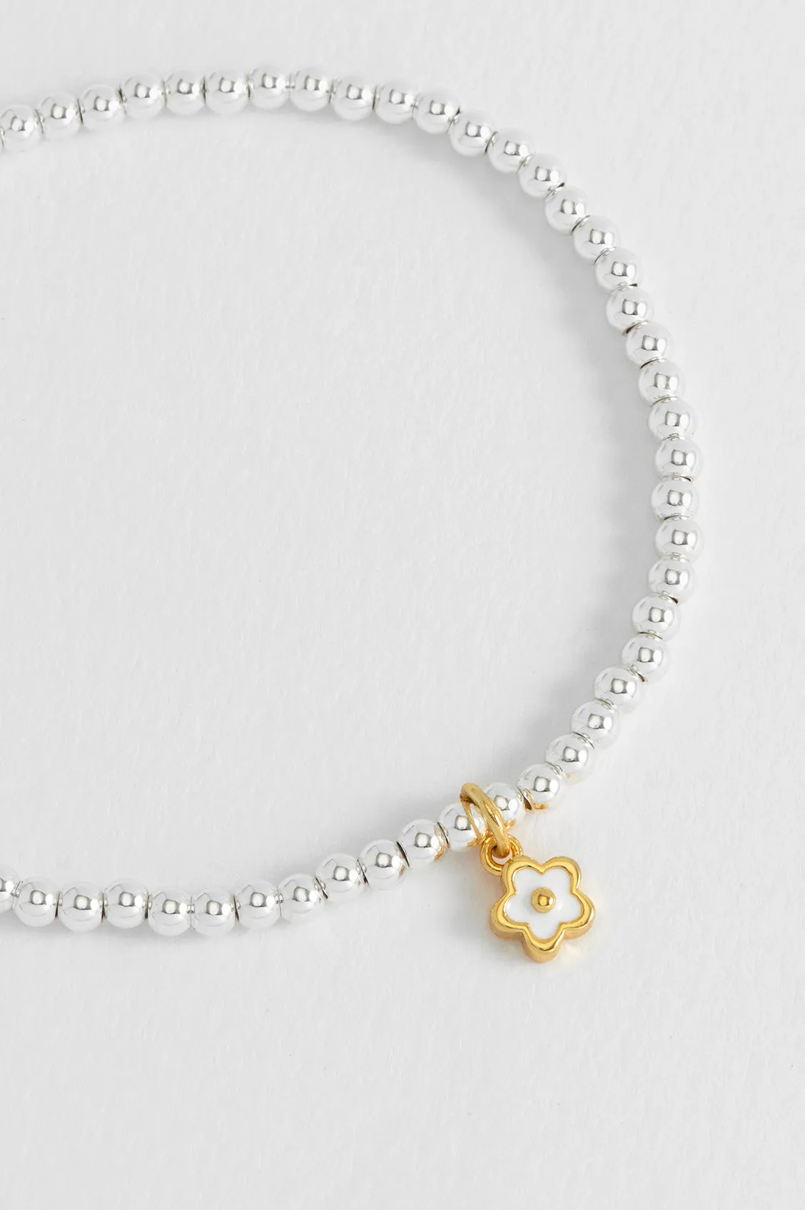 Sienna Beaded Enamel Flower Charm Bracelet