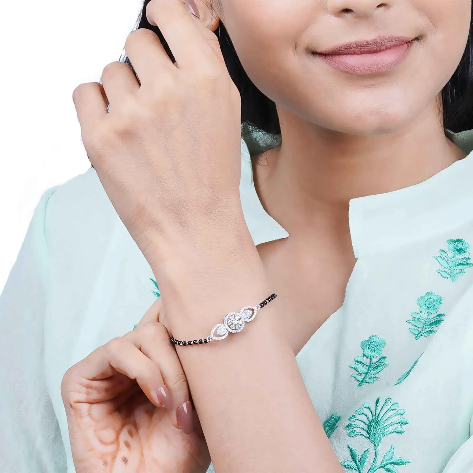 Silver Nature Inspired Bridal Bracelet
