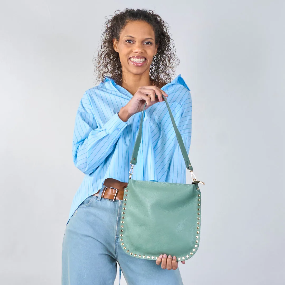 Studded leather crossbody bag wholesale