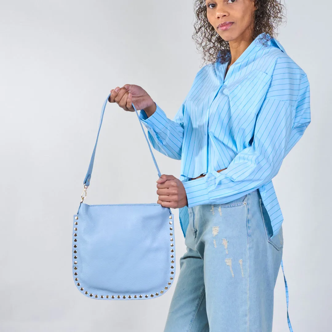 Studded leather crossbody bag wholesale