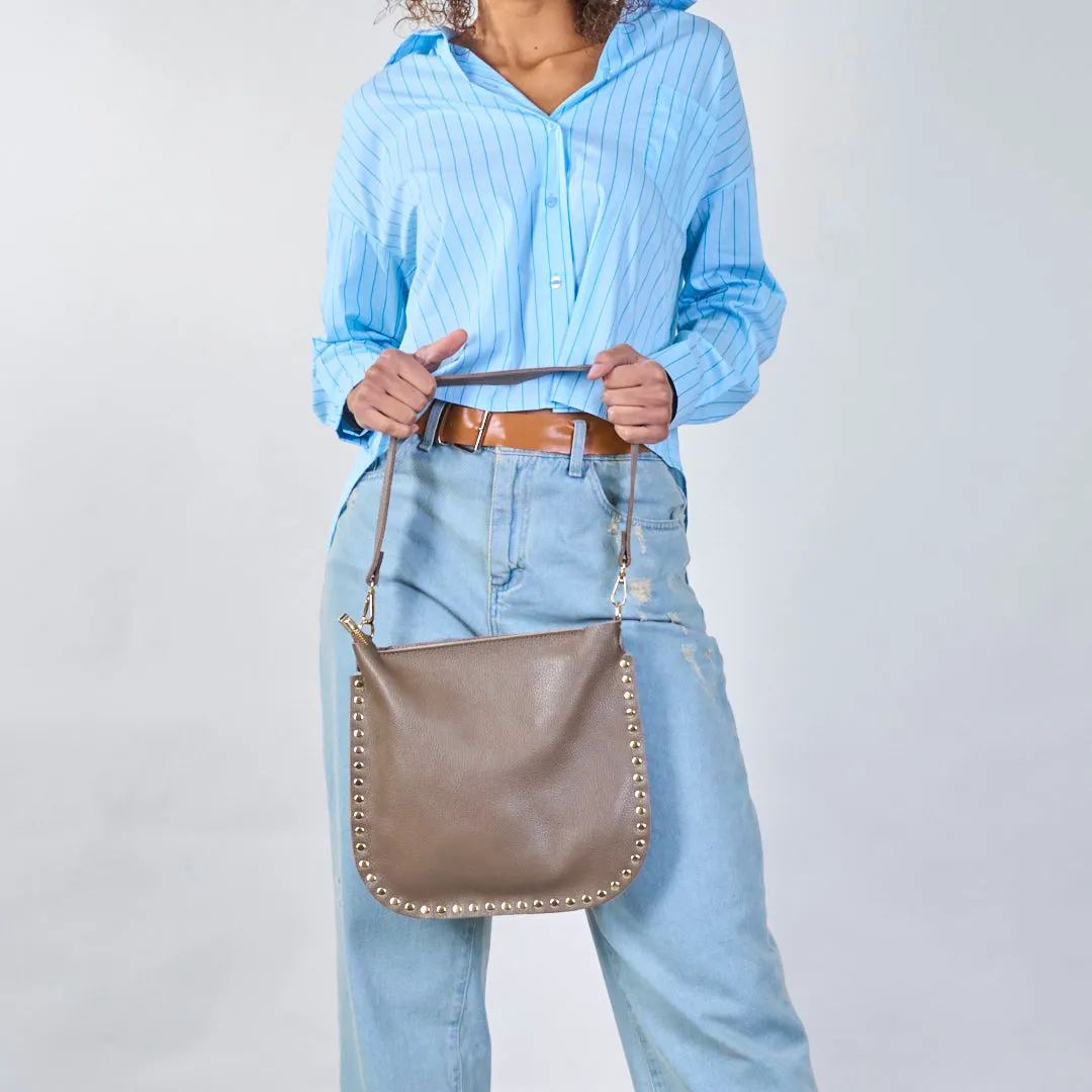 Studded leather crossbody bag wholesale
