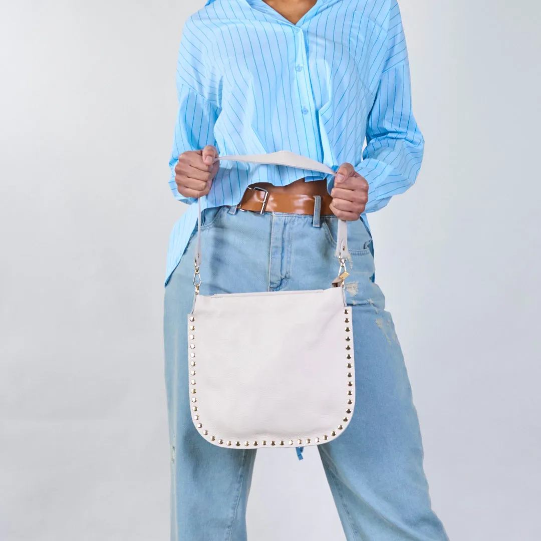 Studded leather crossbody bag wholesale