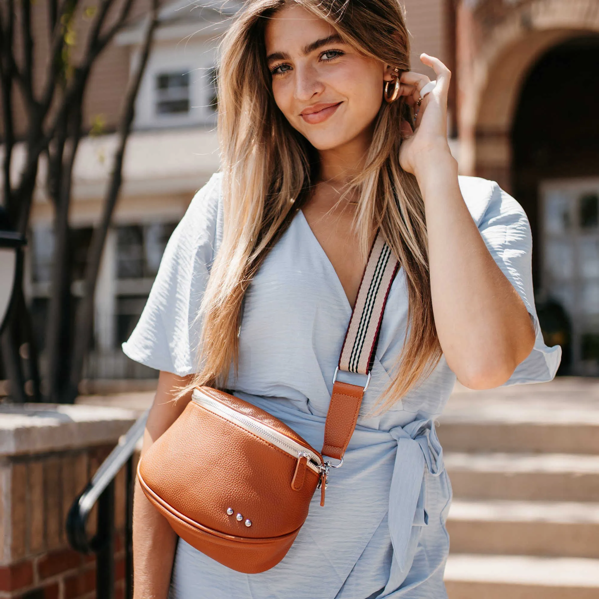 Sutton Crossbody Sling Bag(Cognac)