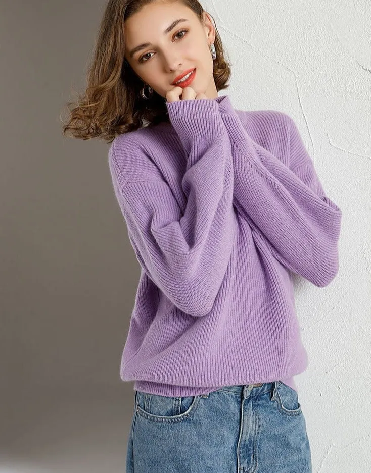 thick dazy oversized wool Sweaters Women puff sleeve Winter sweater Pullovers Loose Female Warm Basic sweater Jumper