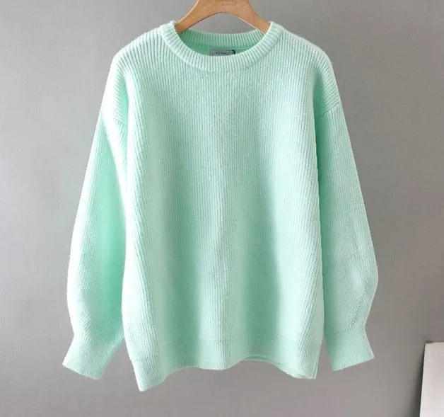 thick dazy oversized wool Sweaters Women puff sleeve Winter sweater Pullovers Loose Female Warm Basic sweater Jumper