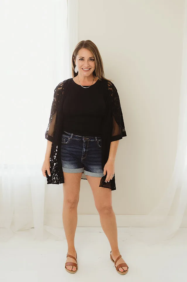 Tie Front Lace Kimono