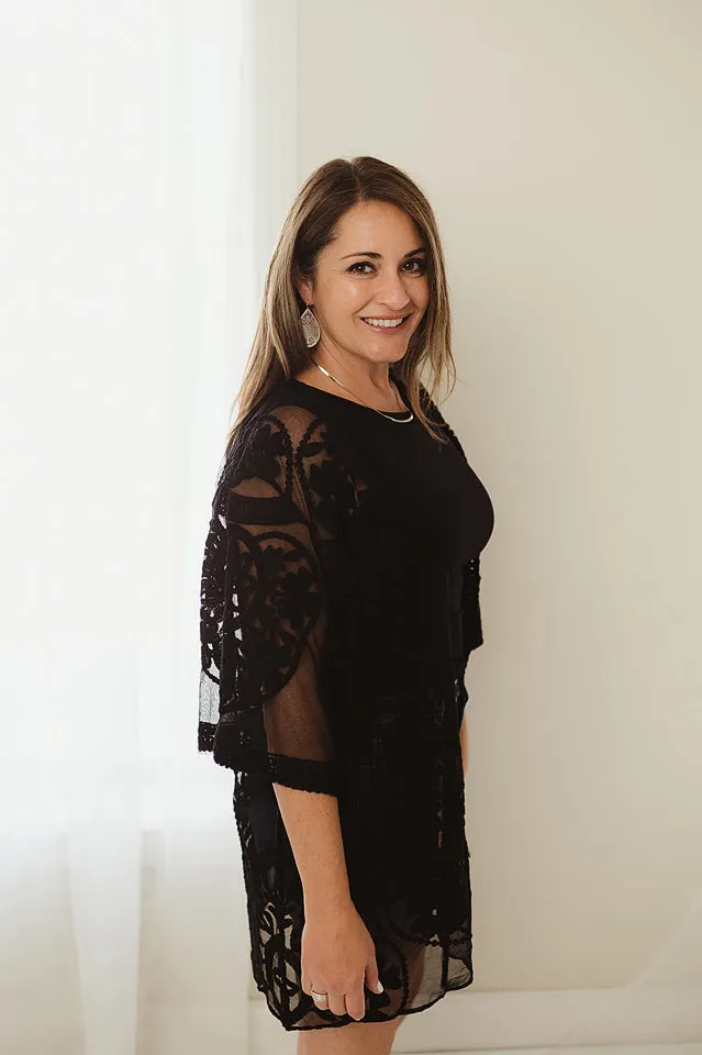 Tie Front Lace Kimono