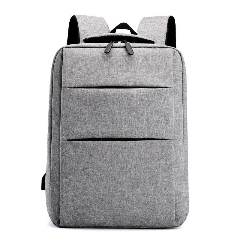 Trendy Oxford Front Double Zipper Designed Business BackPack-Ash