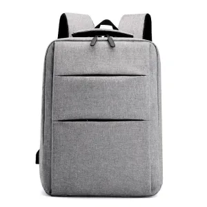 Trendy Oxford Front Double Zipper Designed Business BackPack-Ash