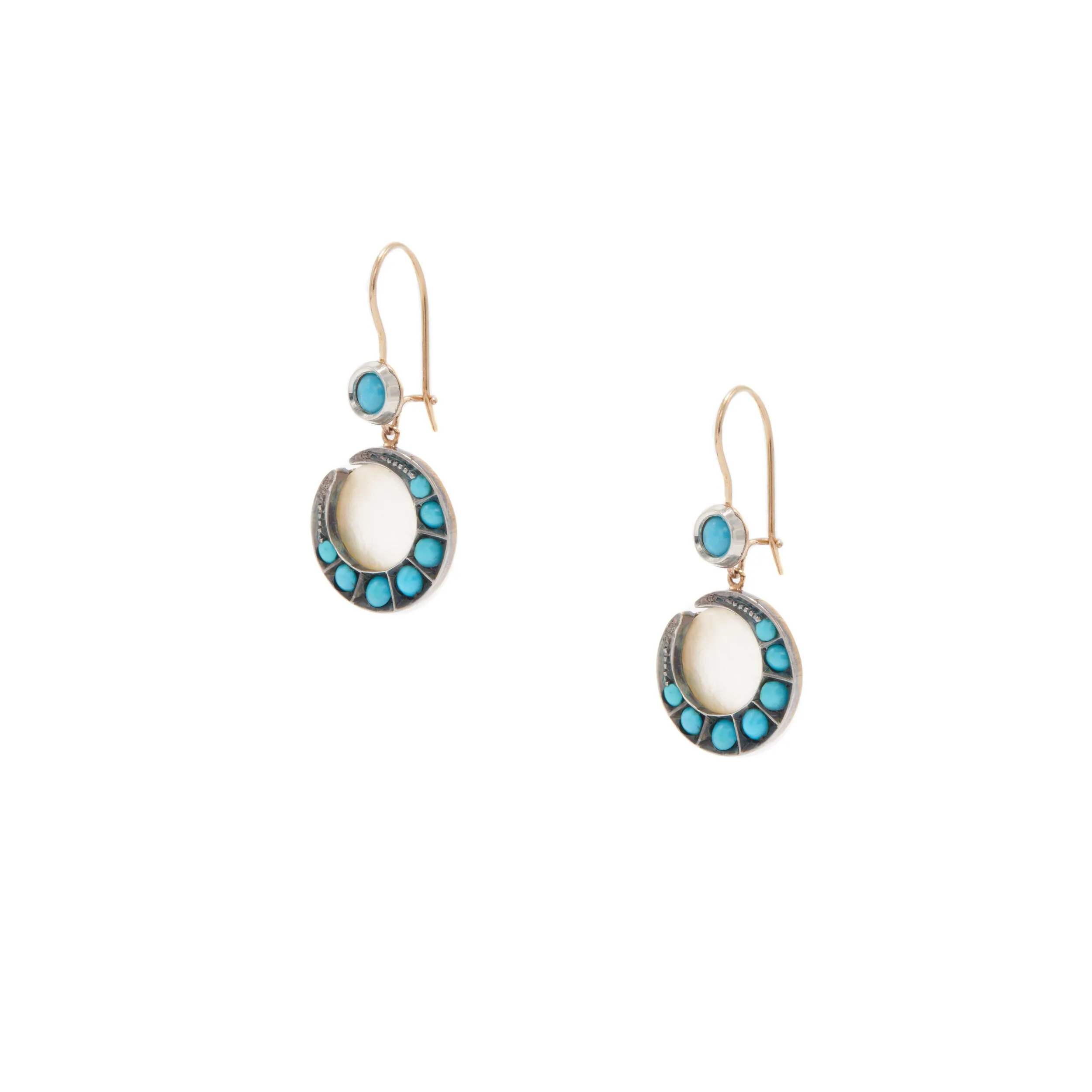 Turquoise and Mother of Pearl Earrings