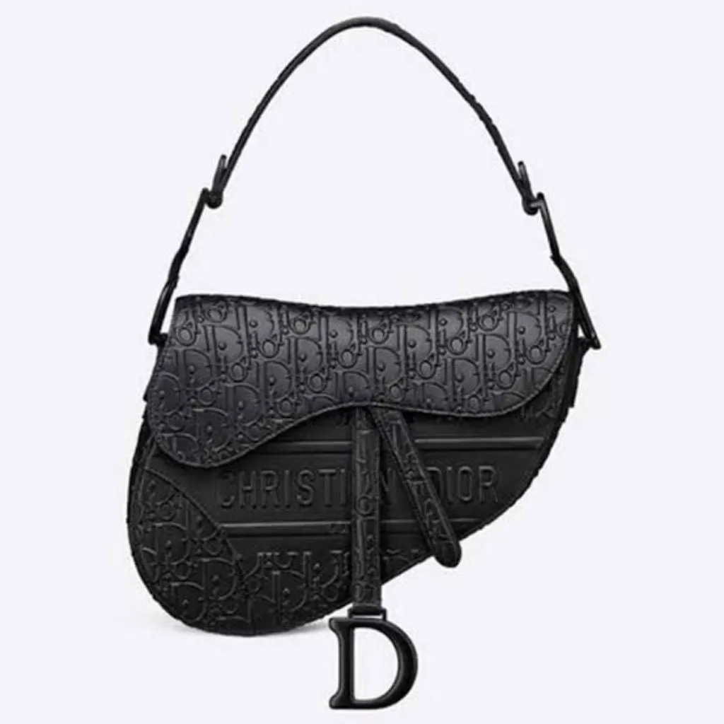 Vintage Leather Saddle Bag Crossbody Handbag For Women