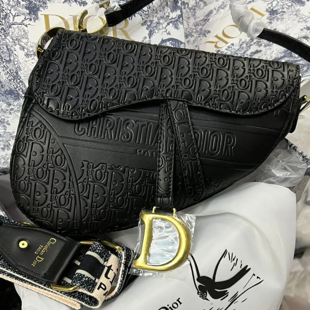 Vintage Leather Saddle Bag Crossbody Handbag For Women
