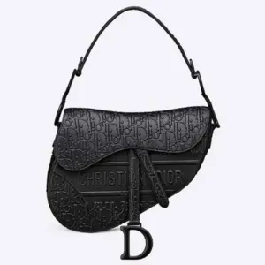 Vintage Leather Saddle Bag Crossbody Handbag For Women