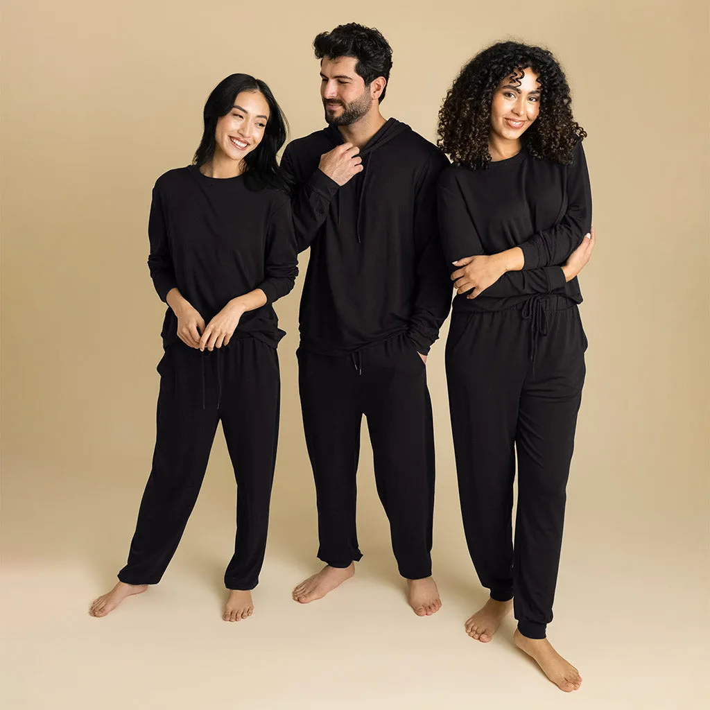 Women's Black French Terry Pullover Sweatshirt